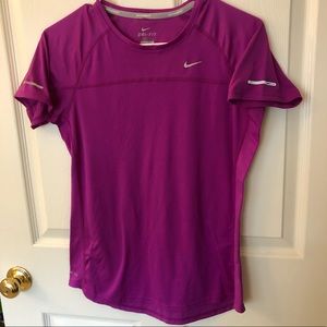 Nike Miler Dri Fit Short Sleeve in Purple